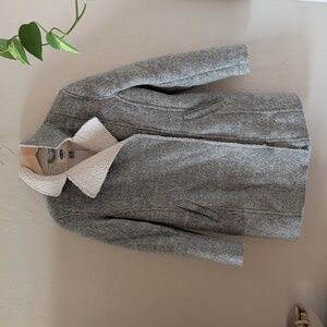 Old Navy Gray Teddy Jacket with Cream Sherpa Lining